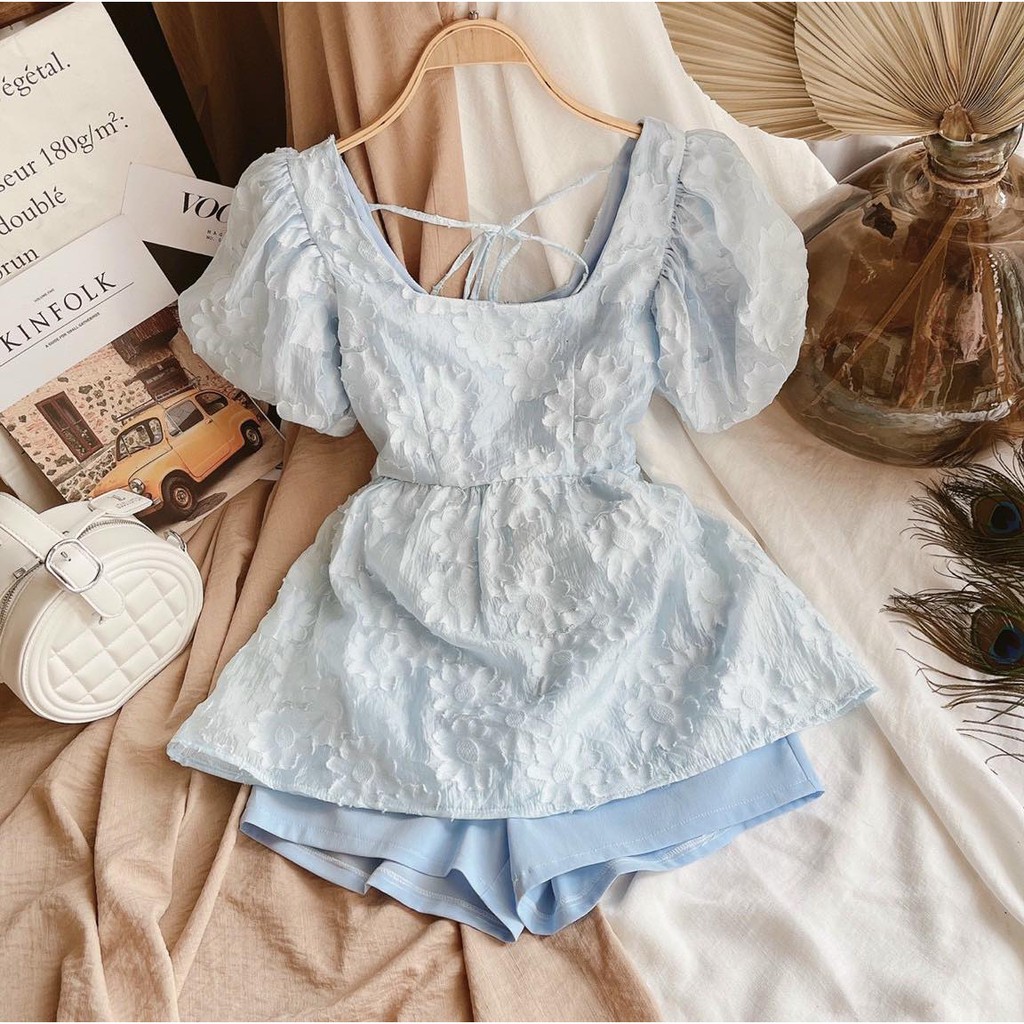 [Mã WAMT1505 giảm 10K đơn 0K] (FREESHIP-HÀNG CÓ SẴN SLL) SET QUẦN SHORT+ ÁO BABYDOLL HOA NỔI❤️CHIBEST | BigBuy360 - bigbuy360.vn