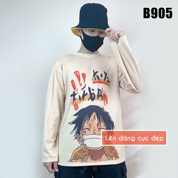 Áo thun dài tay mùa thu đông Wado cho nam nữ chất cotton mềm mịn dáng áo oversize, in hình mã B905