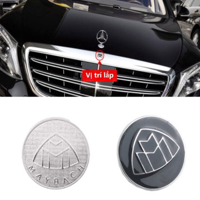 Logo nắp capo đầu xe ô tô Maybach, và dùng độ cho xe Mercedes GZ88 (HÀNG LOẠI 1)