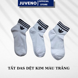 Tất / Vớ Nam Nữ Dệt Kim Thể Thao Das Cổ Ngắn 3 Lá Màu Trắng, Chất Cotton Mịn, Không Hầm Bí, Chống Hôi Chân Cực Tốt