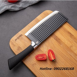 Dao thái thịt, chống dính gợn sóng, siêu sắc bén, tay cầm chống trượt