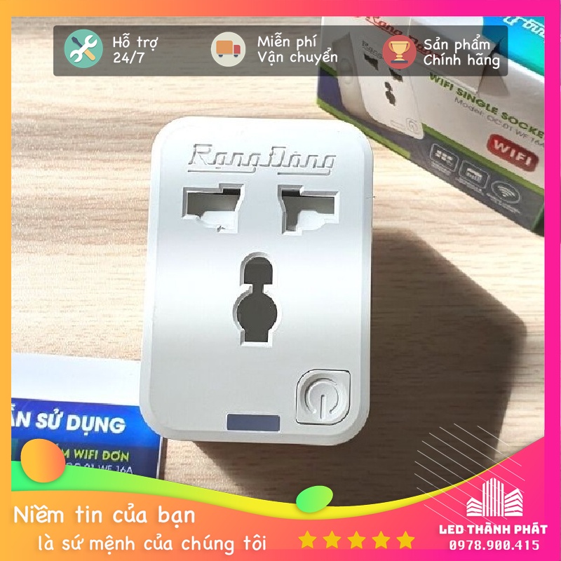 Ổ Cắm Thông Minh Wifi Rạng Đông 16A - 3500W - Chức Năng Hẹn Giờ, Điều Khiển Từ Xa - Bảo Hành 1 Năm