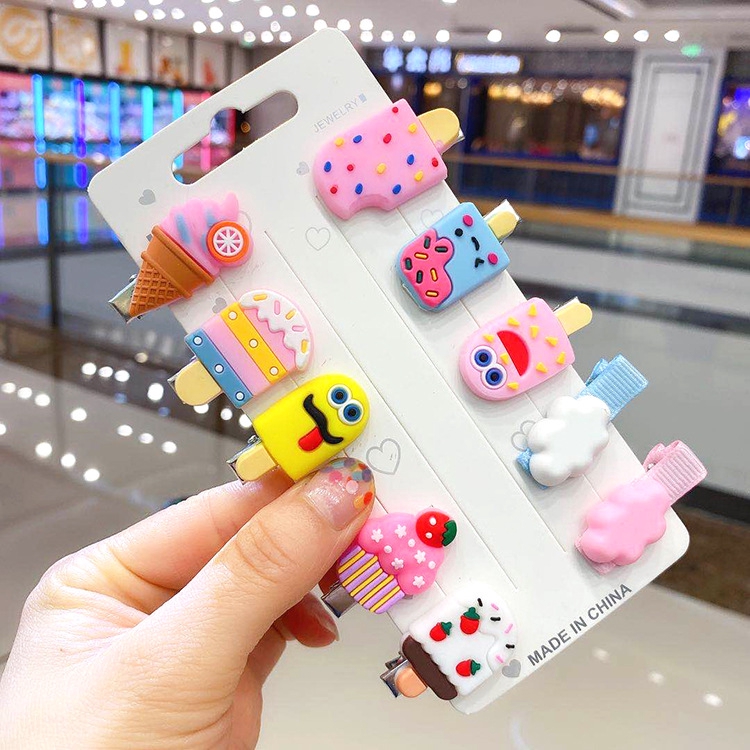 Set 10 kẹp tóc nhiều hình dạng dễ thương dành cho bé gái