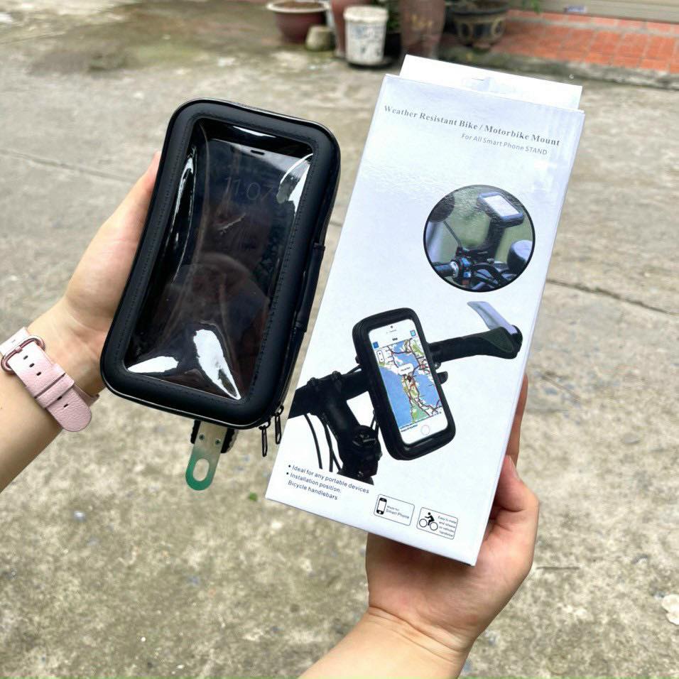 Giá đỡ kẹp điện thoại xe máy, xe đạp chống nước, chống mưa xoay 360 độ hàng cao cấp