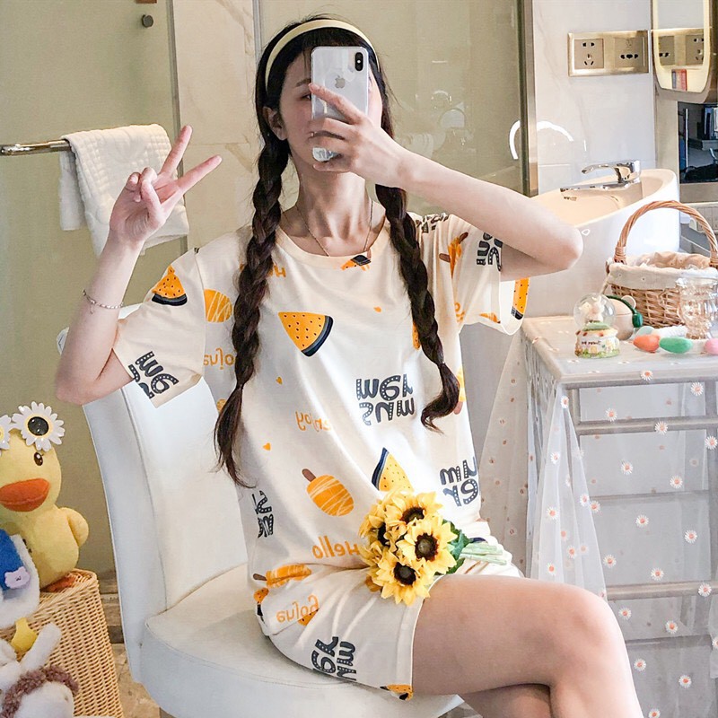 [Hàng QC Cao Cấp] Bộ Pijama Đùi Cotton Sữa Mềm Mịn Thấm Hút Mồ Hôi Full Size (38-75Kg)