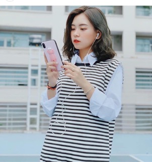 Set áo gile kẻ + áo smi (ảnh thật)