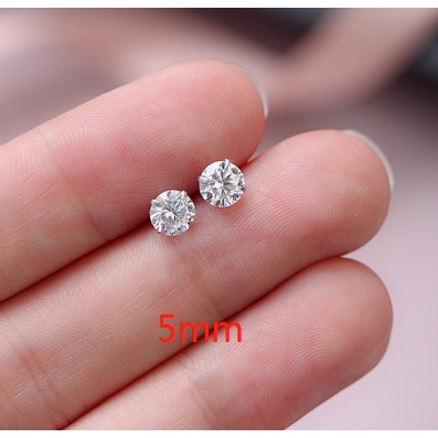 Bông Tai Mạ Bạc 925 Đính Đá Zircon Tinh Tế Thời Trang Cho Nữ