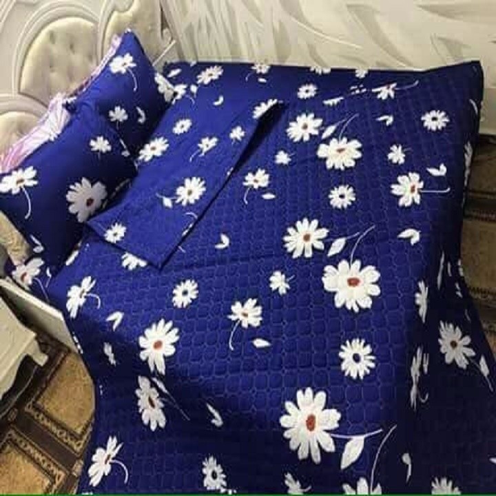 CHĂN CHẦN BÔNG COTTON POLY HOA CÚC TRẮNG LỚN
