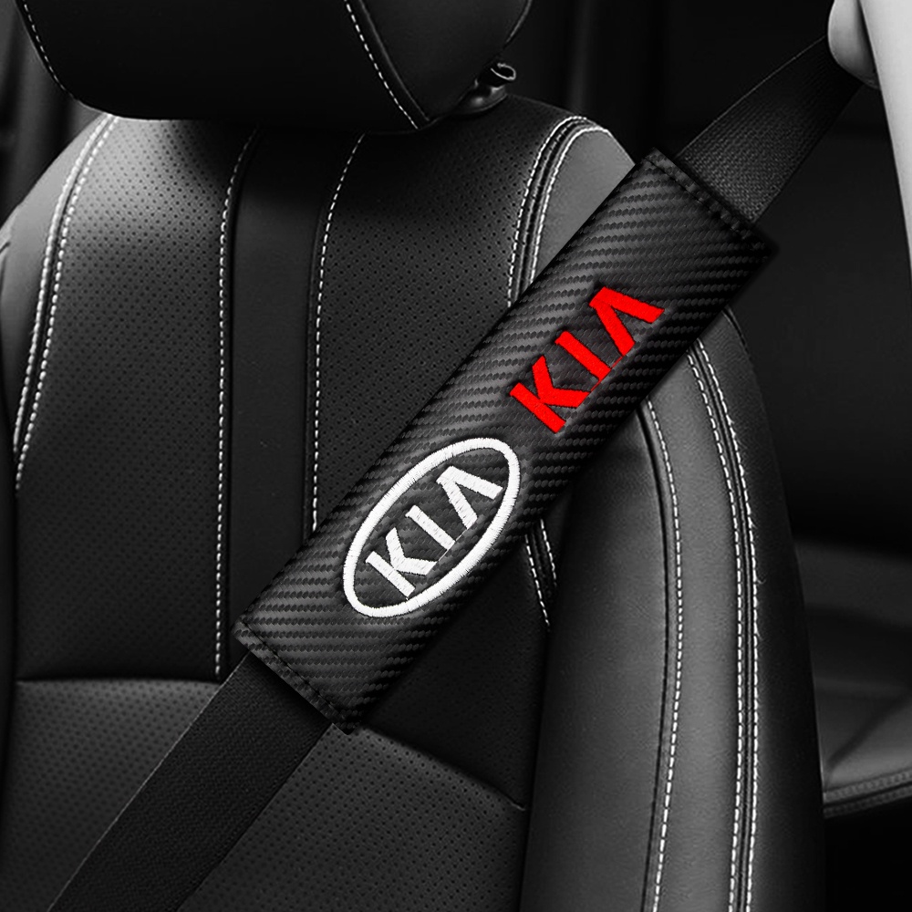 Set 2 Vỏ Bọc Dây An Toàn Bằng Sợi Carbon Cho Xe Hơi KIA Ceed Sportage Rio Sorento Optima Cerato Picanto k5