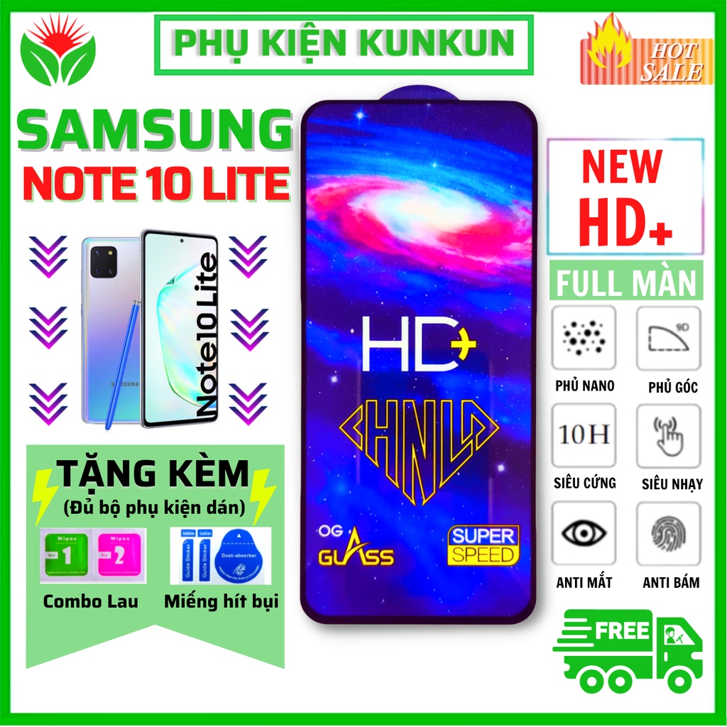 Siêu Mượt Kính Cường Lực SamSung Note 10 Lite - Phủ Nano HD+ và trong suốt - Độ cứng 9H - Độ trong suốt cực cao.