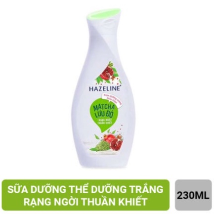 Sữa dưỡng thể dưỡng trắng Hazeline Matcha Lựu Đỏ 230ml