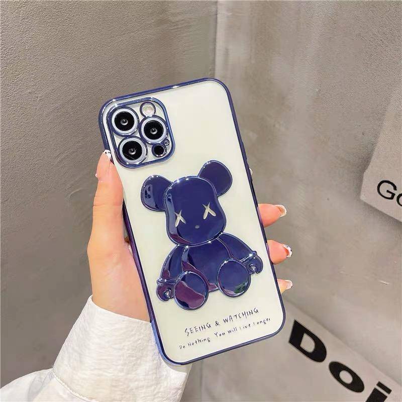 Ốp Điện Thoại TPU Dẻo Viền Vuông In Hình KAWS 3D Sang Trọng Cho iPhone 14 Pro Max 14 Plus 13 Pro Max