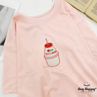 Áo thêu hình sữa chua - ẢNH THẬT