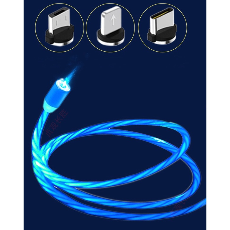 SAMSUNG Cáp Sạc Có Đèn LED Phát Sáng Đầu Micro USB Type C Cho Iphone