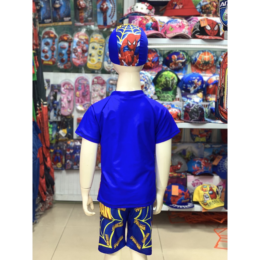 Bộ bơi Spiderman rời có mũ cao cấp cho bé trai