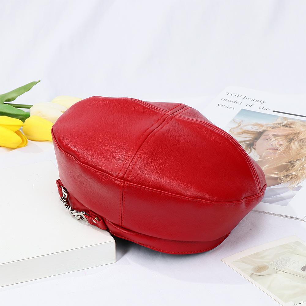 Mũ Beret Màu Trơn Sợi Xích Kim Loại Thời Trang Cho Nam