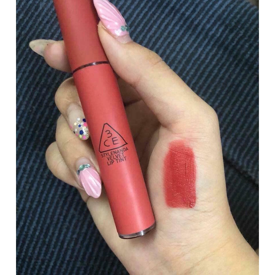 Son kem 3CE Velvet Lip Tint Daffodil đỏ đất