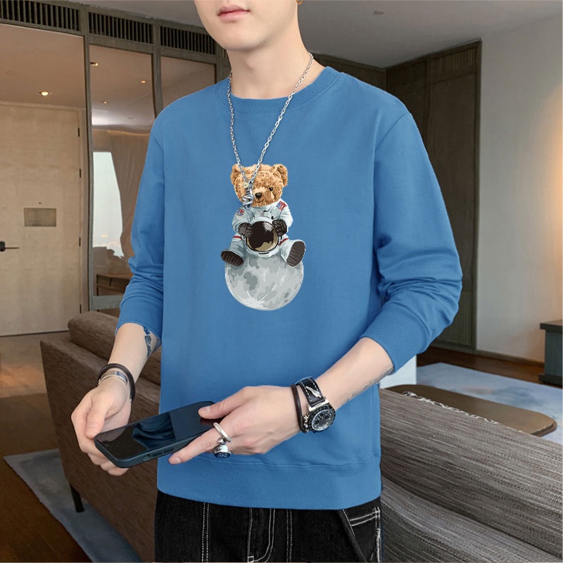 Áo Nỉ Nam Dài Tay Cổ Tròn Thời Trang Hàn