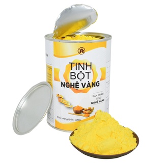 Tinh bột nghệ vàng An Bình hộp 500gr nguyên chất 100% (làm đẹp da) + Tặng kèm muỗng cafe inox