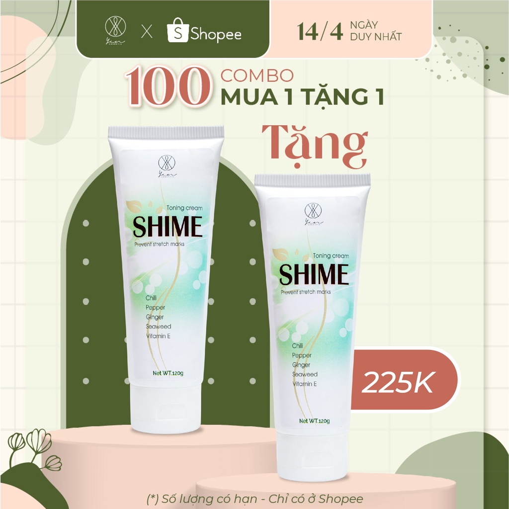 Combo 2 Kem Tan Mỡ Bụng Shime Giảm Cân Giảm Mỡ An Toàn Hiệu Quả Chiết Xuất Từ Thiên Nhiên 120g/tuýp