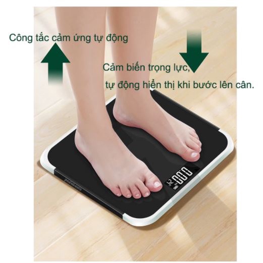 Cân điện tử sạc USB Padabanic, Cân sức khỏe gia đình chuẩn xác có hiện thị nhiệt độ phòng,tặng kèm dây đo