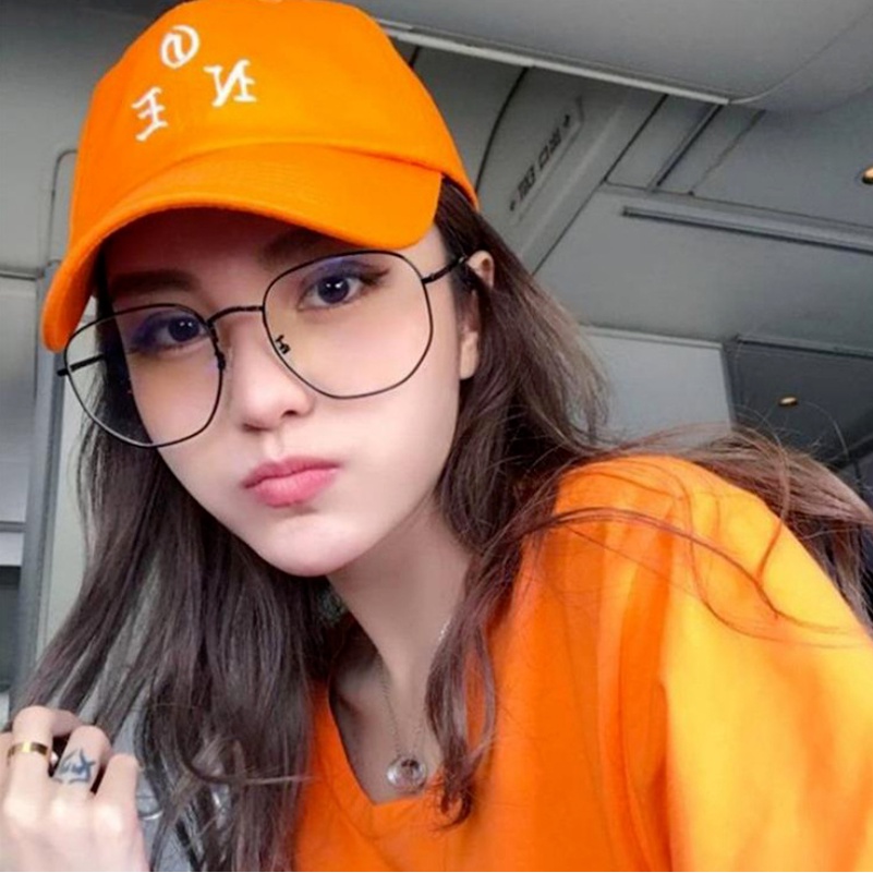 Mắt kính kim loại gọng vuông chống ánh sáng xanh phong cách Hàn Quốc thời trang cho nữ