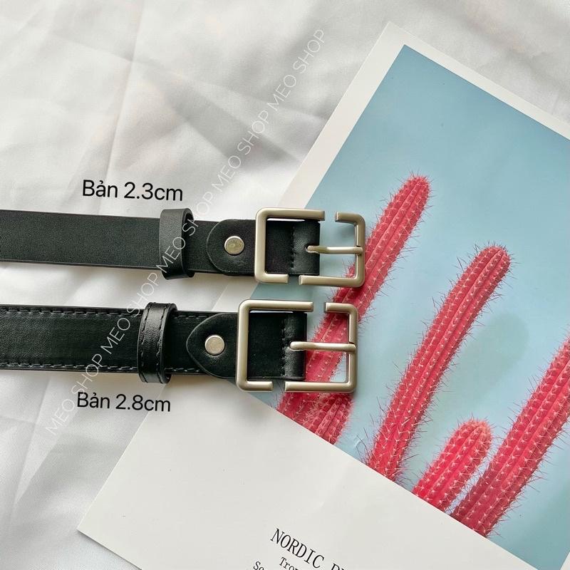 Thắt Lưng Unisex Cao Cấp Bản Nhỏ BBelt Mặt Chữ B Màu Đen Đẹp - Dây Lưng Da PU Mặt Kim Loại Hàn Quốc - BBelt - Maxshopdoc