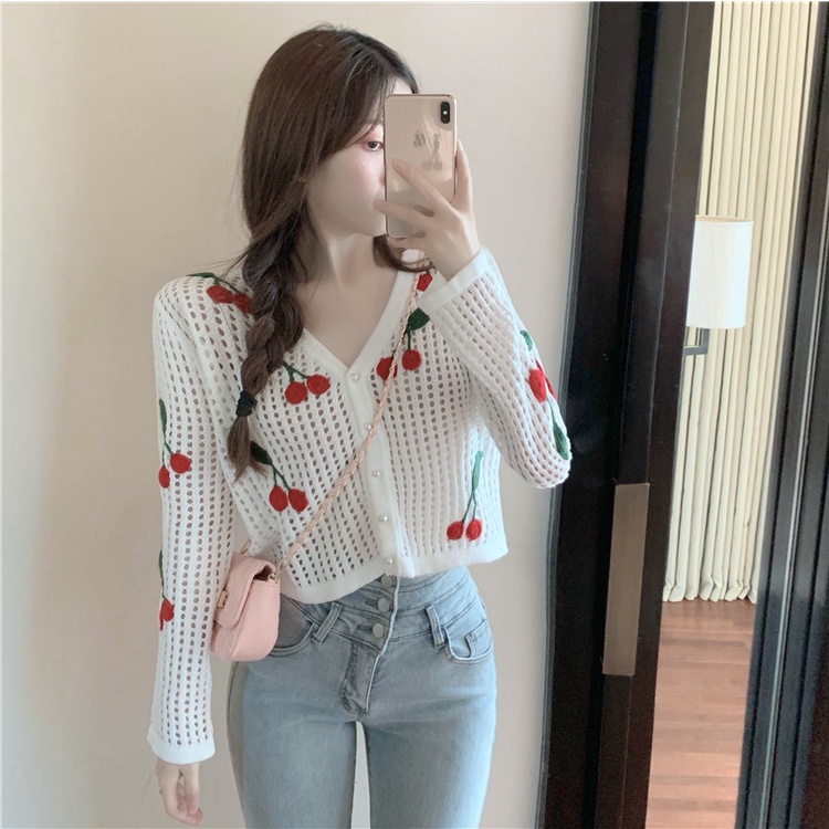 Áo khoác cardigan len ZHELIHANGFEI dệt kim mỏng dáng ngắn chống nắng thời trang mùa xuân mới 2022 cho nữ
