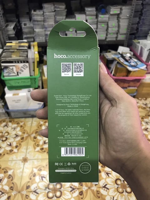 Dây cáp sạc hoco X14 chân micro bảo hành 1 tháng