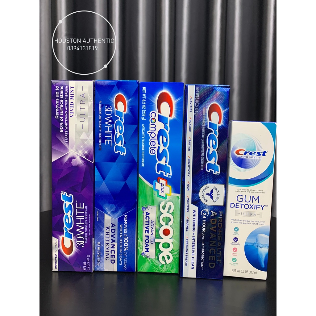 Kem đánh răng giúp trắng răng CREST 3D WHITE ADVANCED WHITENING _ Live mua hàng tại Mỹ