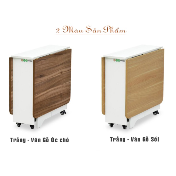 Bàn ăn thông minh 2 cánh gập kèm bánh xe tiện dụng dẽ dàng di chuyển - BATM5