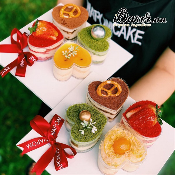 Ly Nhựa Tim Đựng Mousse, Panna Cotta, Tiramisu tim 7745 kèm nắp