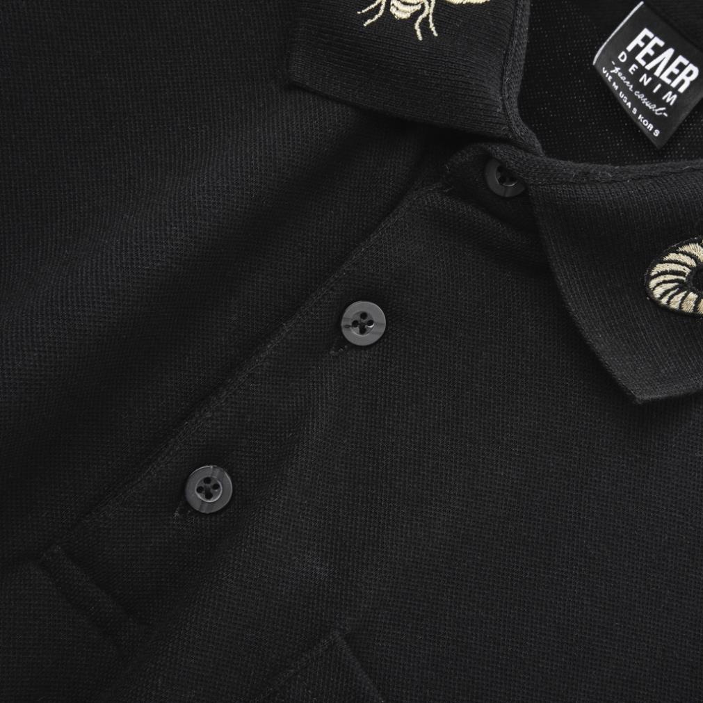 Áo polo nam FEAER DENIM chất thấm hút thoáng khi vải cotton GOLD SNAKE