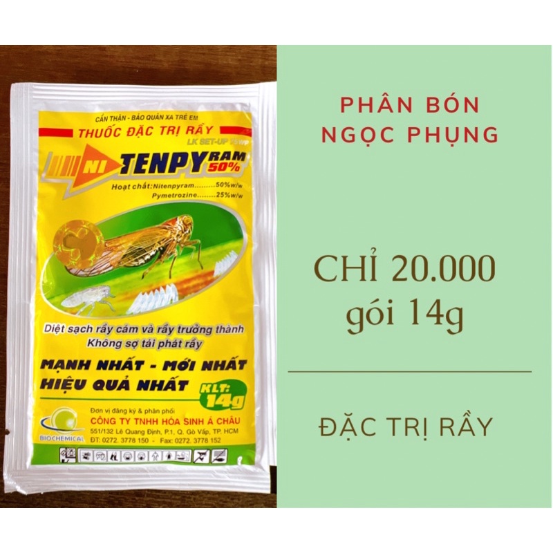 Đặc trị rầy, bọ trĩ - Diệt rầy, bọ trĩ CHET RAY TENPYRAM gói 14g (trị rầy)