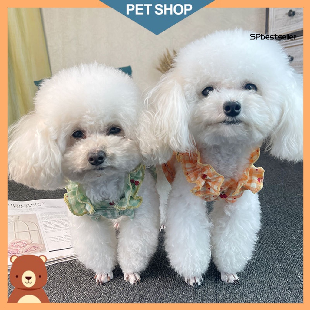 Áo thun cotton in họa tiết trái cây hai chân phối bèo thời trang mùa hè cho thú cưng