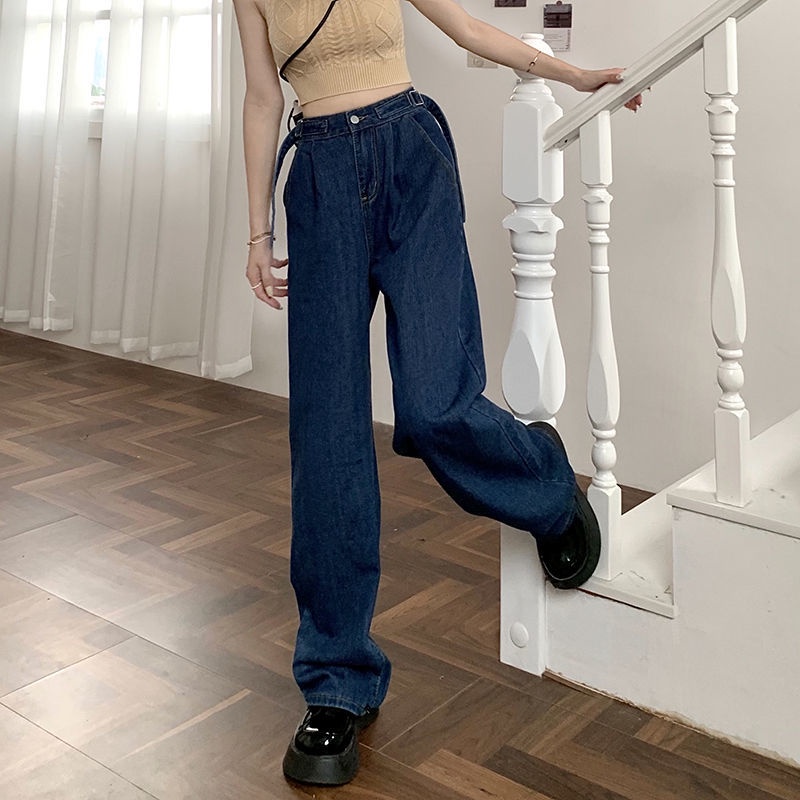 Quần Jean Ống Rộng Lưng Cao Thời Trang Cá Tính