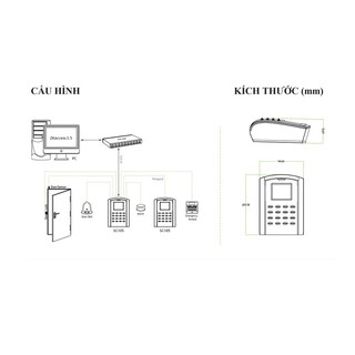 Máy chấm công và kiểm soát cửa ZKteco SC105