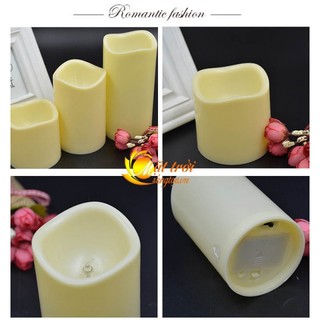 Bộ 3 nến điện tử loại to ( Đường kính 7.5cm, Cao 15cm+11.5cm+7.5cm)