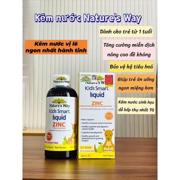 Siro Bổ Sung Kẽm Nature’s Way Kids Smart Liquid ZinC 200ml