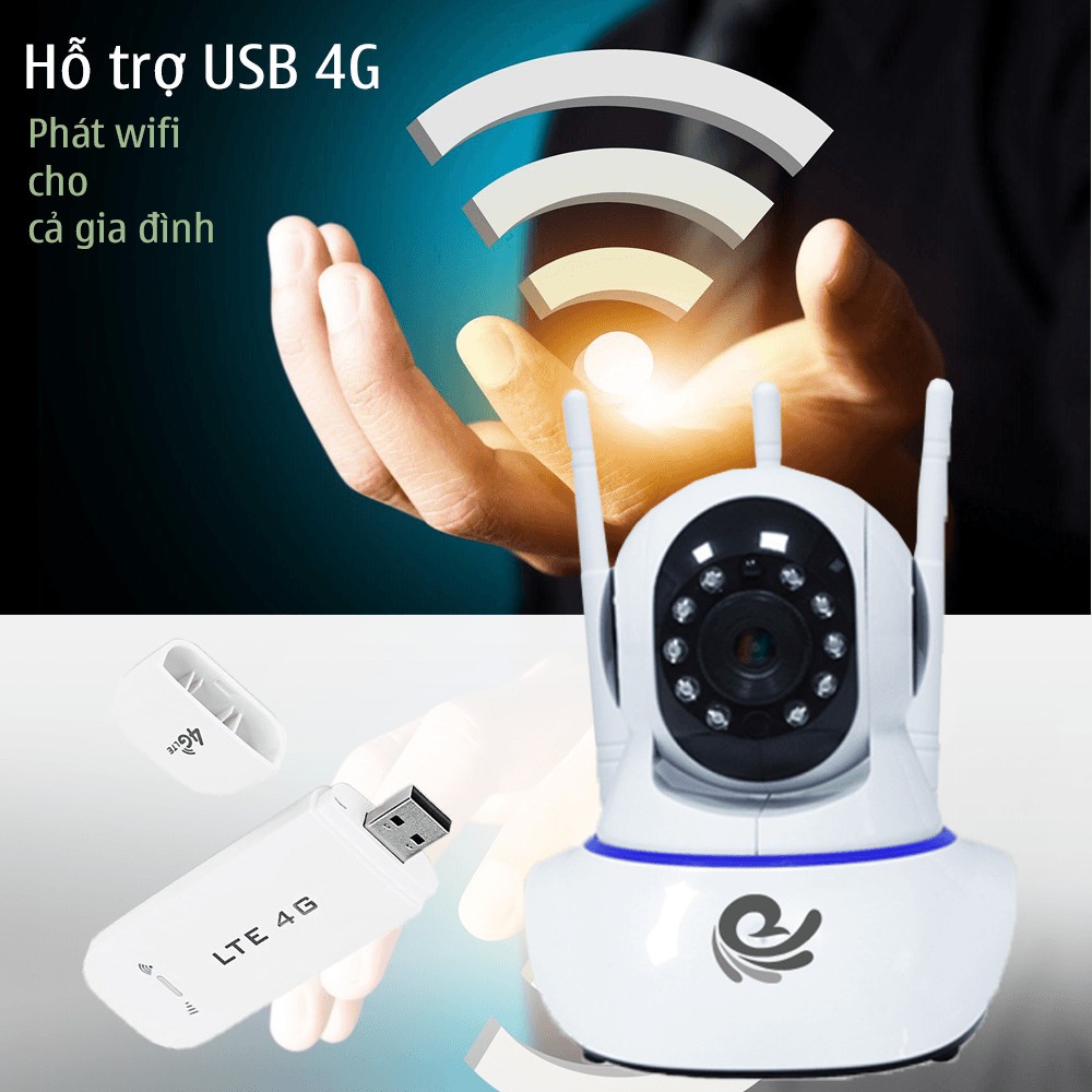 Camera Wifi 3 Râu CARECAM xoay 360 độ 2.0MPX, độ phân giải FULL HD 1920x1080p | BigBuy360 - bigbuy360.vn