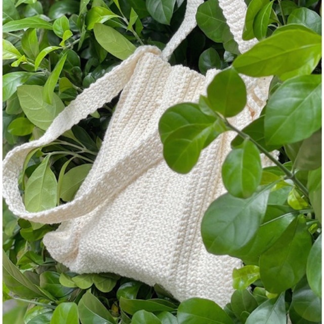 TÚI DÂY RÚT TRƠN ĐAN LEN HANDMADE