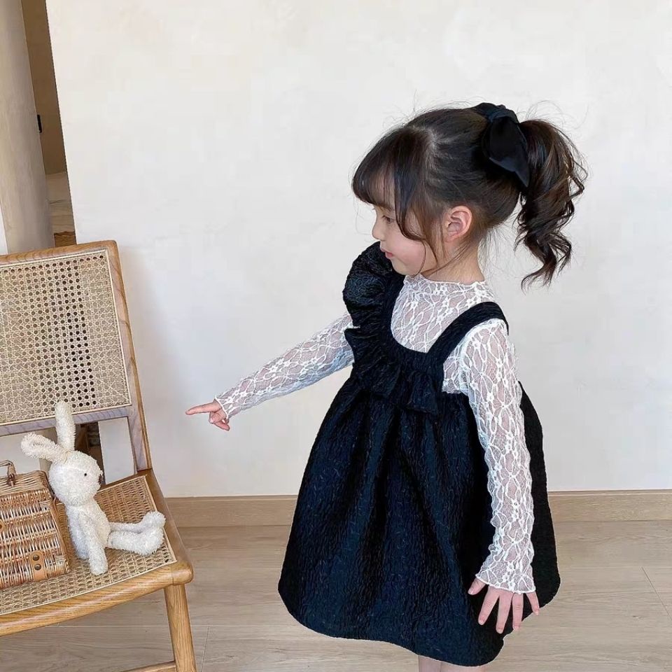 Áo ren lưới mỏng tay dài thời trang mới xuân thu 2021 cho bé gái