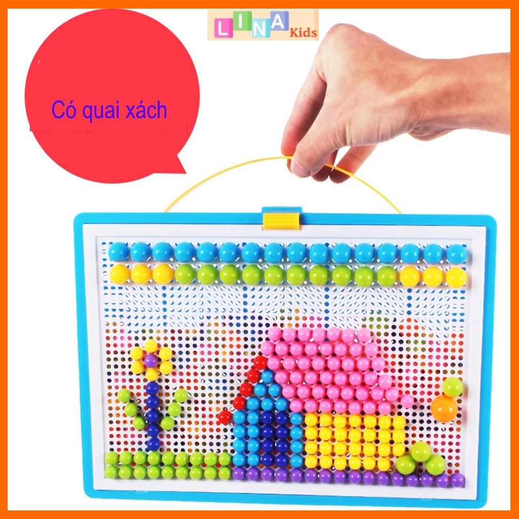 Đồ chơi cắm nấm 296 chi tiết, đồ chơi xếp hình nấm 296 chi tiết cho bé