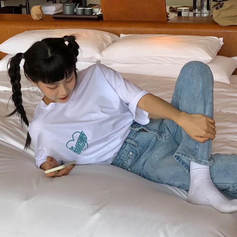 NRVP Áo Thun Nữ Cổ Tròn Ngắn Tay Thời Trang Mùa Hè Phong Cách Hàn Quốc 2022