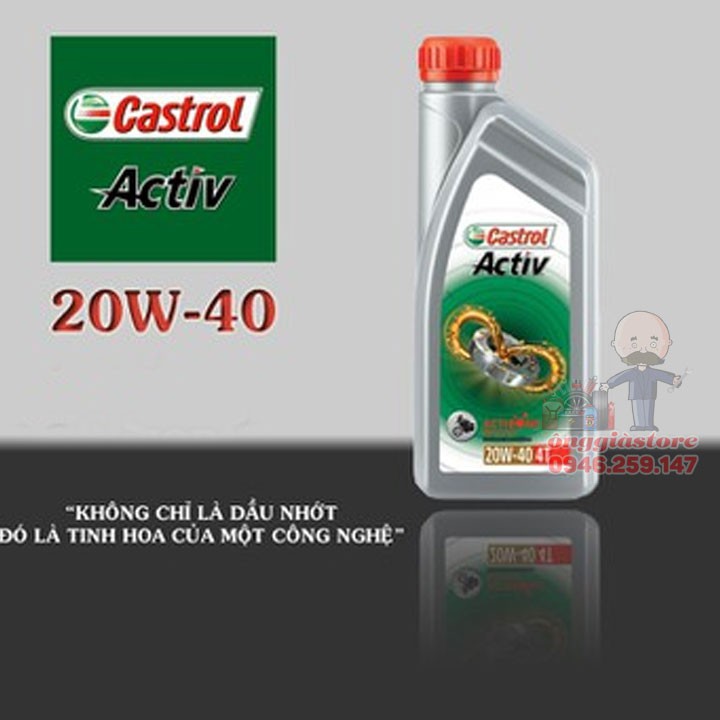 Nhớt cho xe số Castrol activ 4T 20W-40 chính hãng PT51