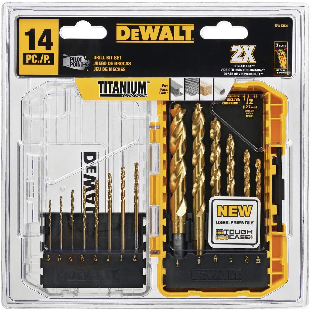 Bộ mũi khoan Dewalt DW1354 14 mũi Titanium