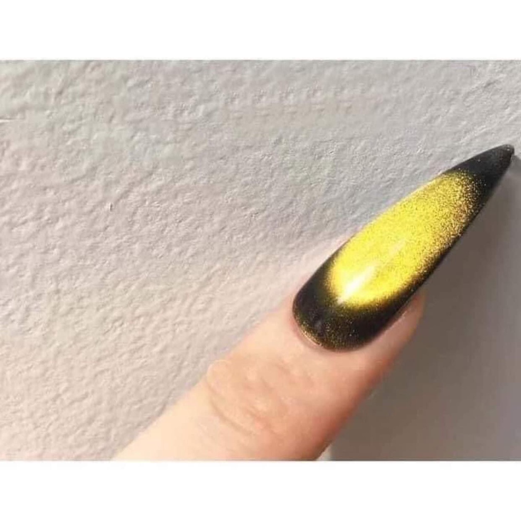 Top mắt mèo kim cương màu vàng vỏ bạc sang trọng cầm chắc tay chuyên dụng cho dân làm nail - Phụ kiện nail Hà Chi