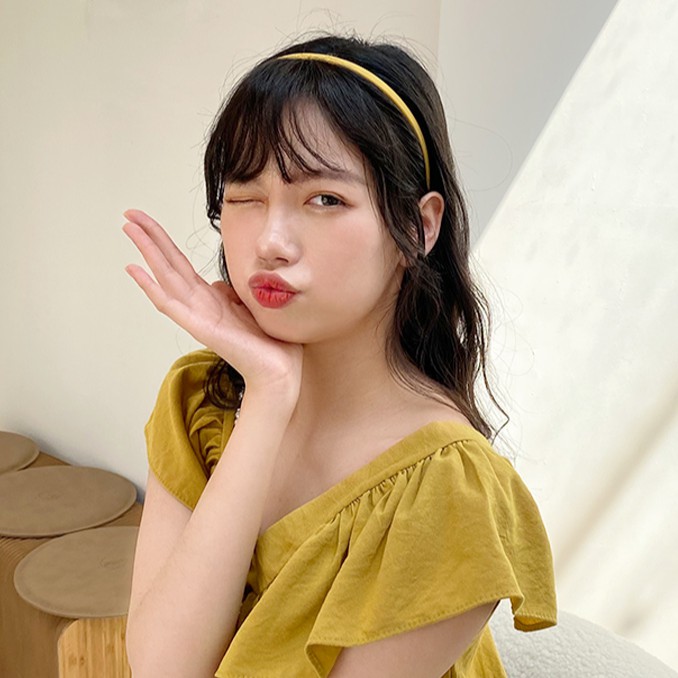 Cài tóc chống trượt màu trơn xinh xắn （Hairband）