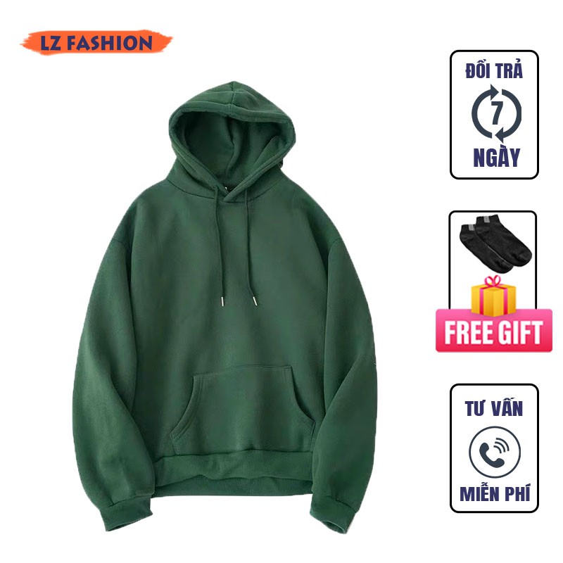 Áo hoodie unisex form rộng cá tính, thời trang thu đông chất nỉ bông dày dặn - LZ FASHION - GV016