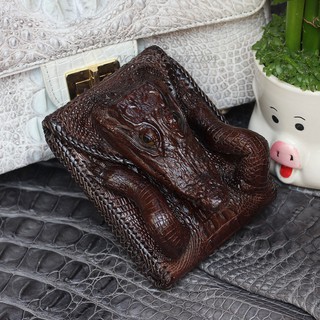 Ví nam da cá sấu nguyên con NGƯỜI SÀNH DA- Hàng tận xưởng , bảo hành 6 tháng [TẶNG KÈM MÓC KHÓA CHÂN CÁ SẤU]